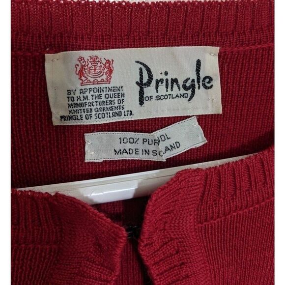 Pringle of Scotland Vintage Women Sweater Tunic Pure Wool Knit Hook & Eye Large - Picture 12 of 13